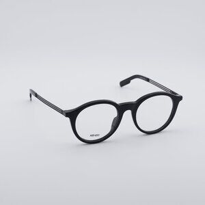 Kenzo KZ50015U 001 Eyeglasses Shiny Black 51mm Round Frame